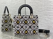 Lady Dior Limited Edition Customized 5 Grid Embroidered Size 24cm - 2