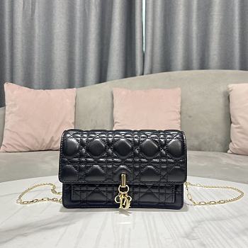 Colestore Miss Dior Chain Pouch Black Cannage Lambskin