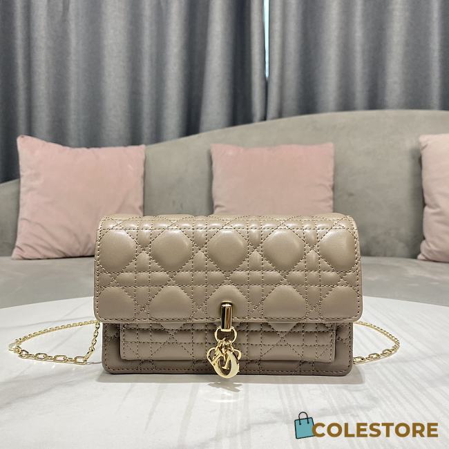 	 Colestore Miss Dior Chain Pouch Beige Cannage Lambskin - 1
