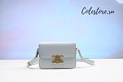 Colestore Teen Triomphe Bag In Shiny Calfskin Leather - Soft Blue - CELINE Size 19cm - 1