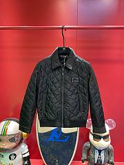 Colestore D&G Black Quilted Men Jacket With Metallic Logo Patch - 1