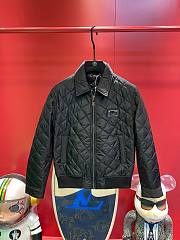 Colestore D&G Black Quilted Men Jacket With Metallic Logo Patch - 2