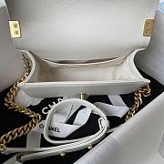 Colestore Chanel Boy Flap Bag Grained Shiny Calfskin & Gold-Tone Metal White Size 20cm - 6