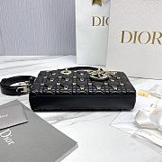 Colestore Dior Djoy Black Cannage Lambskin with Gold-Finish Butterfly Studs 26 x 13.5 x 5 cm - 3