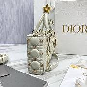 	 Colestore Dior Djoy White Cannage Lambskin with Gold-Finish Butterfly Studs 26 x 13.5 x 5 cm - 3