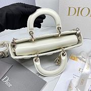	 Colestore Dior Djoy White Cannage Lambskin with Gold-Finish Butterfly Studs 26 x 13.5 x 5 cm - 2