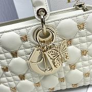 	 Colestore Dior Djoy White Cannage Lambskin with Gold-Finish Butterfly Studs 26 x 13.5 x 5 cm - 6