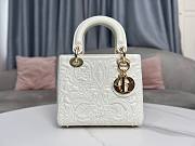 Colestore Lady Dior My ABC White Quilted-Effect Lambskin with Ornamental Motif - 4