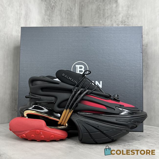 	 Colestore Balmain Black Unicorn Trainer In Neoprene And Leather Red Size 35-45 - 1