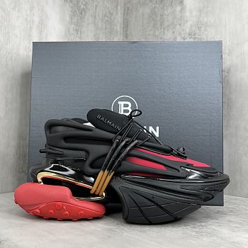 	 Colestore Balmain Black Unicorn Trainer In Neoprene And Leather Red Size 35-45