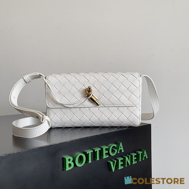 	 Colestore Bottega Veneta Mini Andiamo Cross-Body White Bag 21.5*13*4.5cm - 1