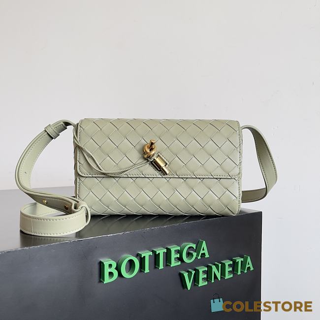 	 Colestore Bottega Veneta Mini Andiamo Cross-Body Green Bag 21.5*13*4.5cm - 1