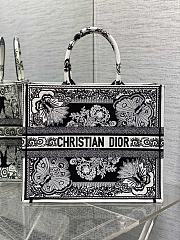 Colestore Large Dior Book Tote Black Multicolor Butterfly Bandana Embroidery (42 x 35 x 18.5 cm) - 1