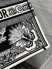 Colestore Large Dior Book Tote Black Multicolor Butterfly Bandana Embroidery (42 x 35 x 18.5 cm) - 4