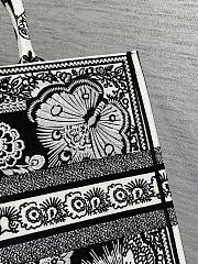 Colestore Large Dior Book Tote Black Multicolor Butterfly Bandana Embroidery (42 x 35 x 18.5 cm) - 2