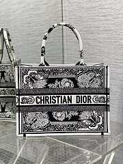 	 Colestore Medium Dior Book Tote Black Multicolor Butterfly Bandana Embroidery 36*18*28cm - 1