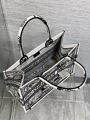 	 Colestore Medium Dior Book Tote Black Multicolor Butterfly Bandana Embroidery 36*18*28cm - 3