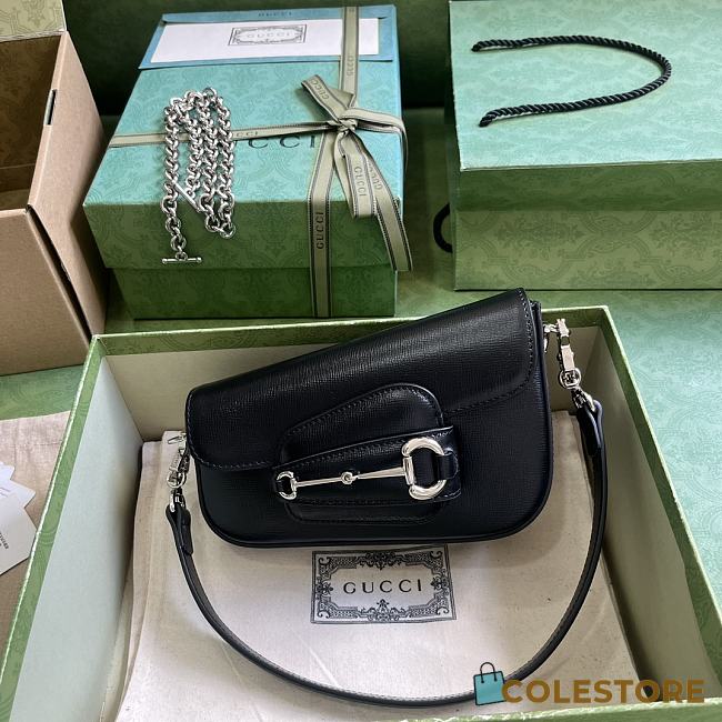 	 Colestore Gucci Horsebit 1955 Mini Shoulder Bag Black - 1