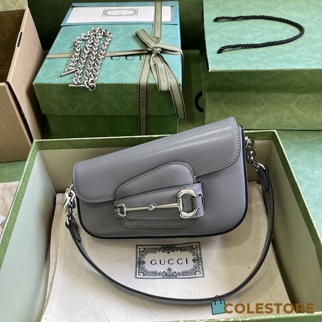 	 Colestore Gucci Horsebit 1955 Mini Shoulder Bag Grey - 1