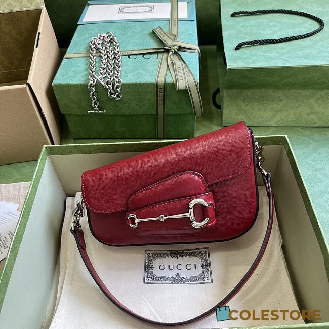	 Colestore Gucci Horsebit 1955 Mini Shoulder Bag Red - 1