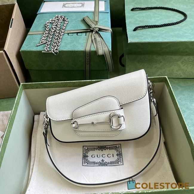 	 Colestore Gucci Horsebit 1955 Mini Shoulder Bag White - 1