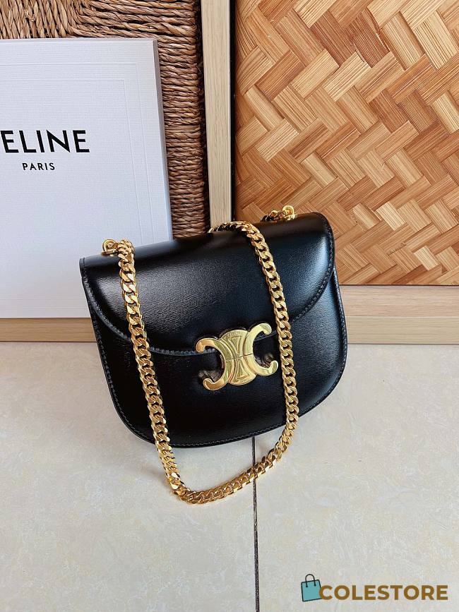 Colestore Celine Mini Triomphe Teen Besace Black Size 19x15x6cm  - 1