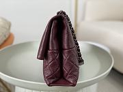 	 Colestore Chanel A07095 Wine Flap CC Silver Chain Shoulder Bag 32x7.5x19cm - 5