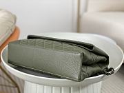 	 Colestore Chanel A07095 Dark Green Flap CC Silver Chain Shoulder Bag 32x7.5x19cm - 5