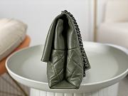 	 Colestore Chanel A07095 Dark Green Flap CC Silver Chain Shoulder Bag 32x7.5x19cm - 4