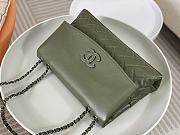 	 Colestore Chanel A07095 Dark Green Flap CC Silver Chain Shoulder Bag 32x7.5x19cm - 3