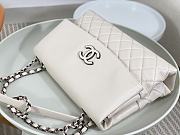 	 Colestore Chanel A07095 White Flap CC Silver Chain Shoulder Bag 32x7.5x19cm - 5