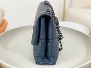 	 Colestore Chanel A07095 Blue Flap CC Silver Chain Shoulder Bag 32x7.5x19cm - 3