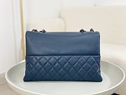 	 Colestore Chanel A07095 Blue Flap CC Silver Chain Shoulder Bag 32x7.5x19cm - 4