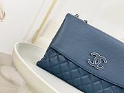	 Colestore Chanel A07095 Blue Flap CC Silver Chain Shoulder Bag 32x7.5x19cm - 5