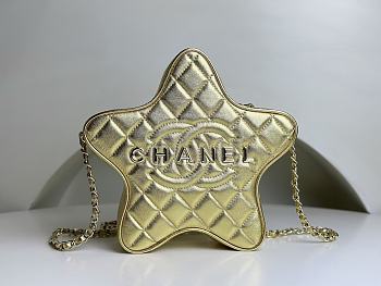 Colestore Chanel Star Handbag Metallic Lambskin & Gold-Tone Metal Gold