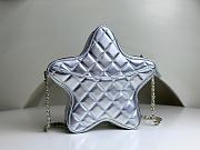 	 Colestore Chanel Star Handbag Metallic Lambskin & Gold-Tone Metal Silver - 4