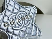 	 Colestore Chanel Star Handbag Metallic Lambskin & Gold-Tone Metal Silver - 6