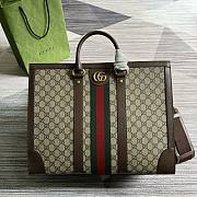	 Colestore GUCCI Ophidia Supreme Large Leather Tote Bag 724665 Brown Size 43x35x18.5cm - 1