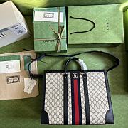 	 Colestore GUCCI Ophidia Supreme Large Leather Tote Bag 724665 Black Size 43x35x18.5cm - 4