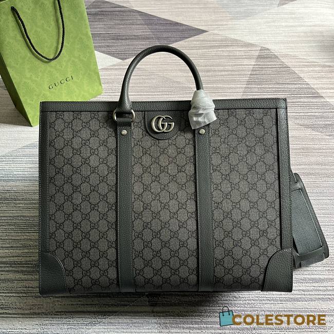 Colestore GUCCI Ophidia Supreme Large Leather Tote Bag 724665 Grey Size 43x35x18.5cm - 1