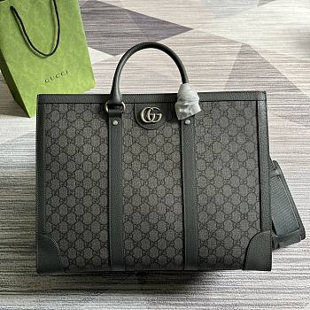 Colestore GUCCI Ophidia Supreme Large Leather Tote Bag 724665 Grey Size 43x35x18.5cm