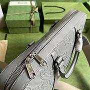 COLESTORE GUCCI JUMBO BRIEFCASE GREY LEATHER SIZE 40×29×6 - 4