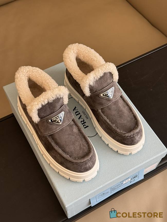 	 Colestore Prada Suede Loafer Booties Brown Size 35-41 - 1