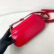 Colestore Prada Brushed Leather Shoulder Bag Red 25x14x4cm - 6