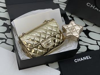 	Colestore Chanel Mini Flap Bag & Star Coin Purse Metallic Calfskin & Gold-Tone