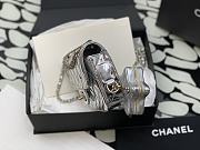 Colestore Chanel Mini Flap Bag & Star Coin Purse Metallic Calfskin & Gold-Tone Metal Silver - 6