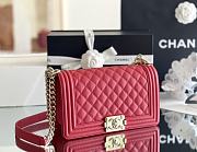 Colestore Chanel Boy Handbag Gold Hardware Red 25cm - 3
