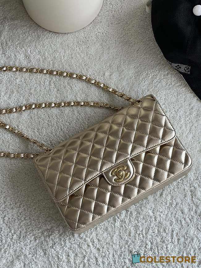 Colestore Chanel Flap Bag Metalic Gold Lambskin 25cm - 1