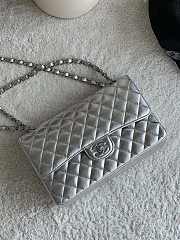 Colestore Chanel Flap Bag Metalic Silver Lambskin 25cm - 1