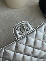 Colestore Chanel Flap Bag Metalic Silver Lambskin 25cm - 5